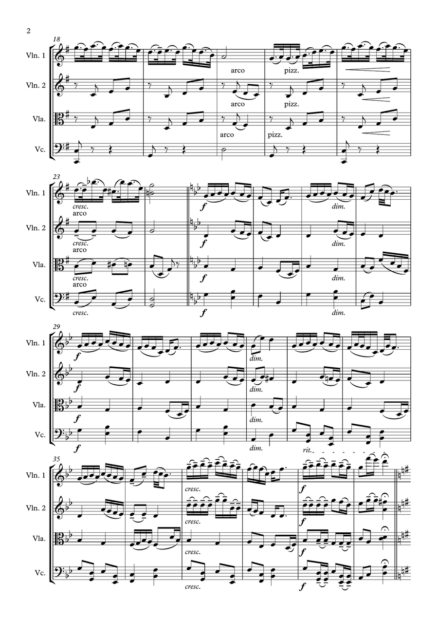 Dvořák: Humoresque No. 7 - String Quartet String Quartet scores gallery preview page 2