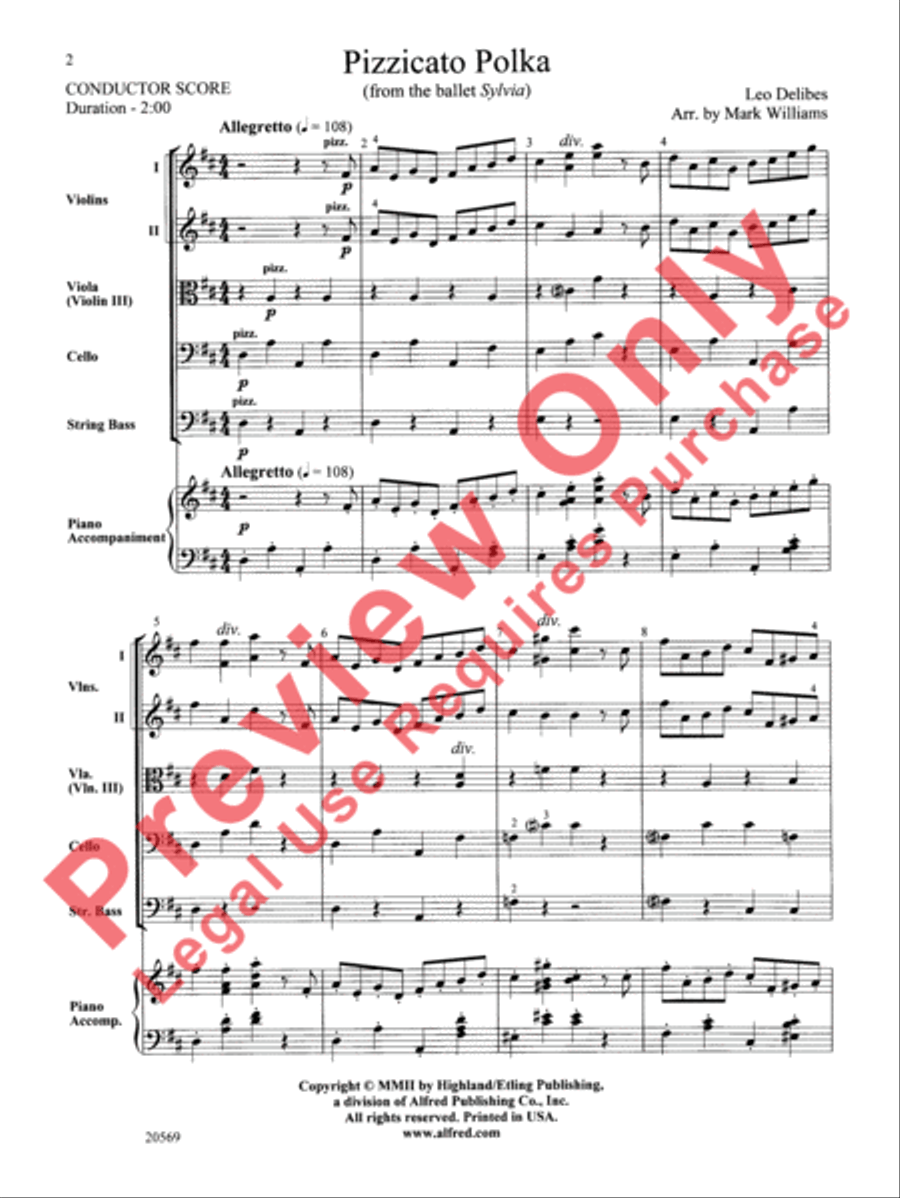 Pizzicato Polka Pizzicato Polka String Orchestra scores gallery preview page 3