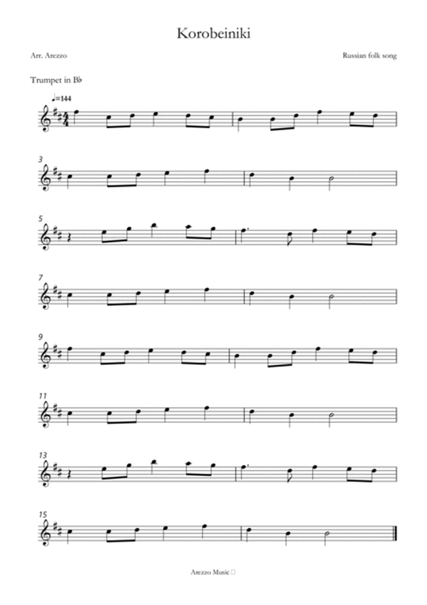 korobeiniki tetris theme for trumpet and Cello Sheet Music image number null