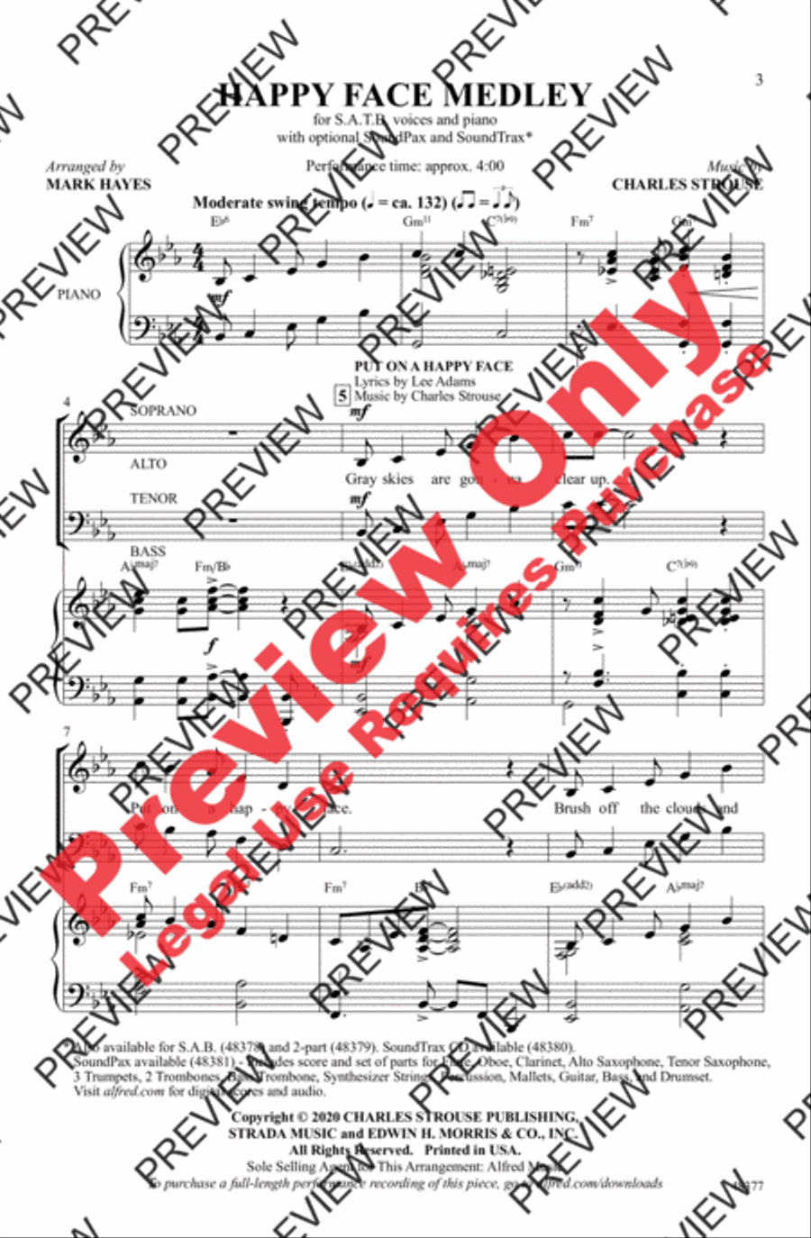 Happy Face Medley Happy Face Medley 4-Part scores gallery preview page 3