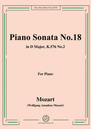 Book cover for Mozart-Piano Sonata No.18 in D Major,K.576,No.2