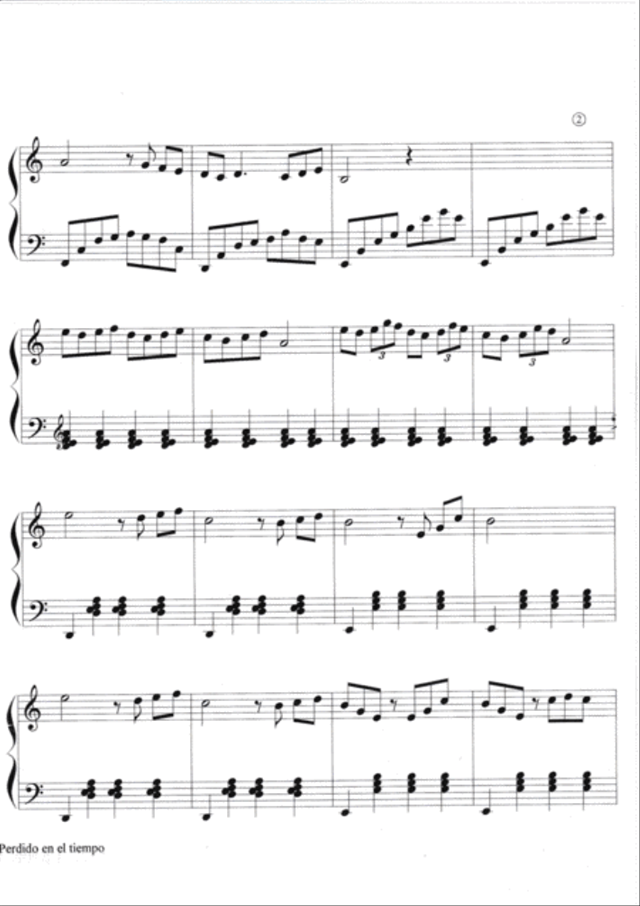 Perdido en el Tiempo Piano Solo scores gallery preview page 3