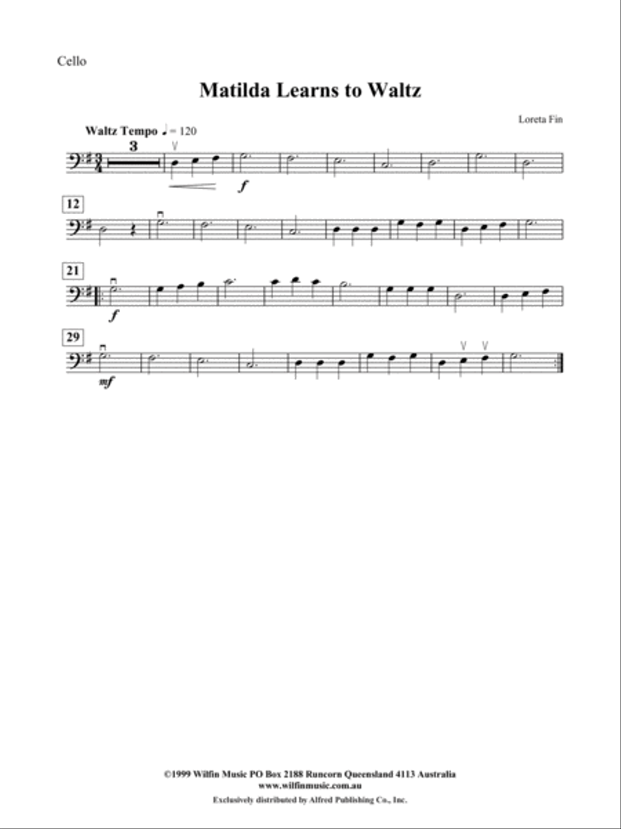 Matilda Learns to Waltz: Cello String Orchestra scores gallery preview page 1