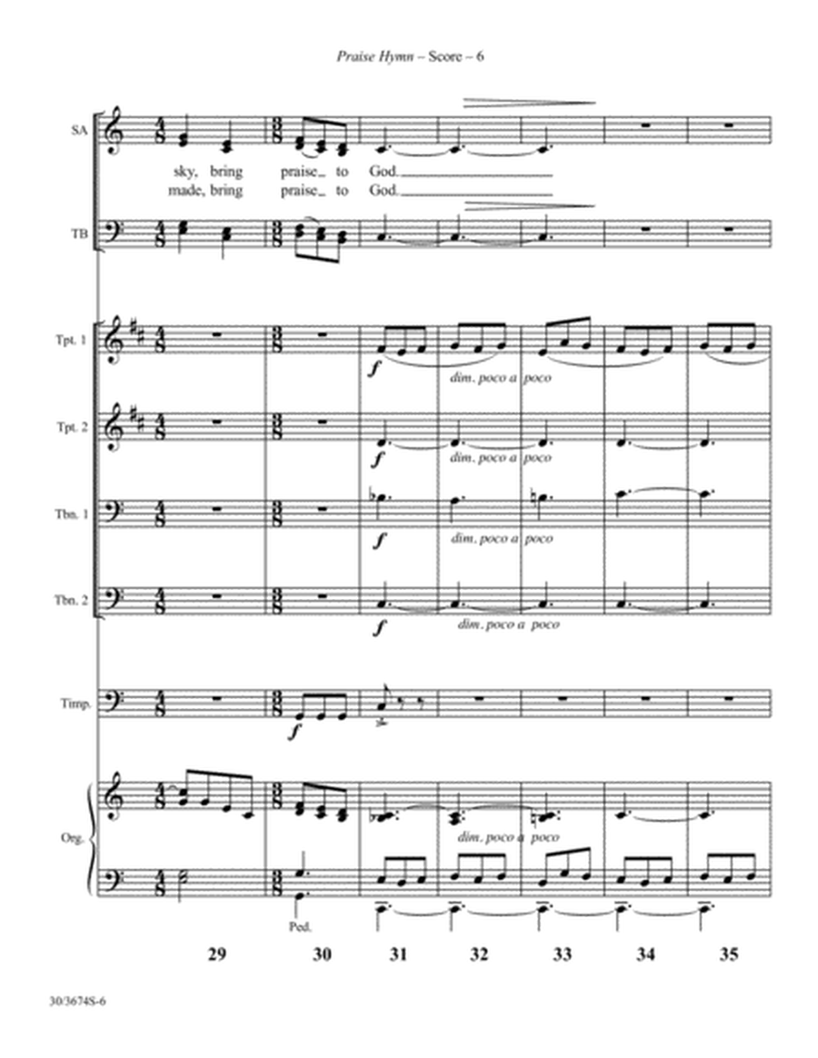 Praise Hymn - Brass and Timpani Score and Parts