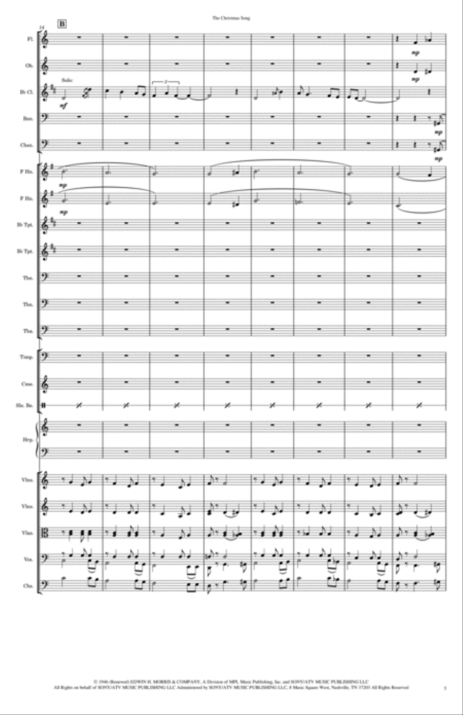 The Christmas Song (chestnuts Roasting On An Open Fire) Full Orchestra scores gallery preview page 5