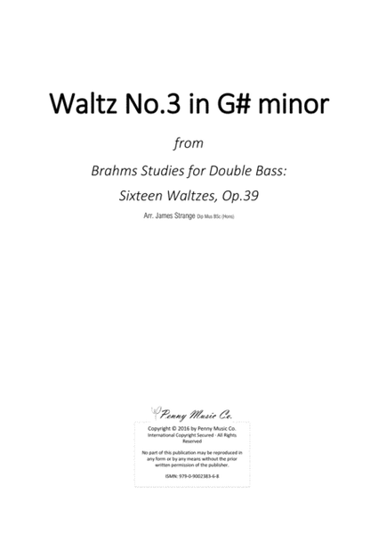 Brahms Waltz No.3 in G# minor (Double Bass) image number null
