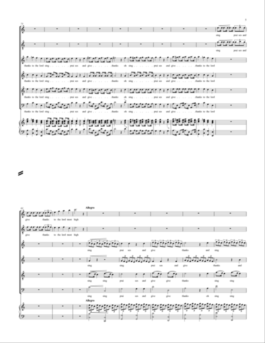sing praises and give God thanks (endless praise) hedges noway out 4-Part scores gallery preview page 5
