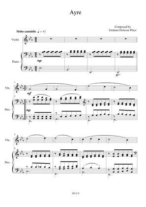 Ayre - Duet for Violin and Piano – Original composition by Graham Dickson-Place