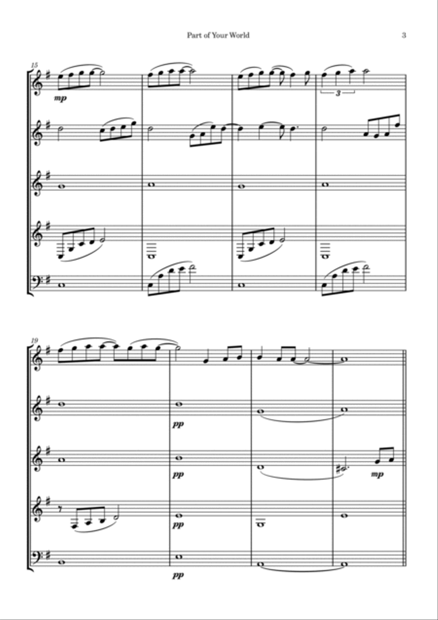Part Of Your World Part Of Your World Woodwind Quintet scores gallery preview page 3
