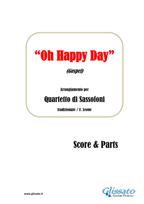 Oh Happy Day - Saxophone Quartet satb/aatb score & parts