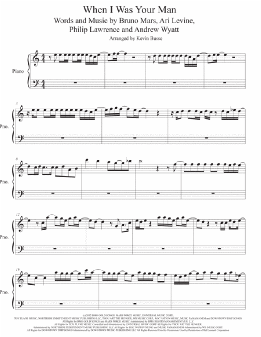 When I Was Your Man Violin Solo scores gallery preview page 1