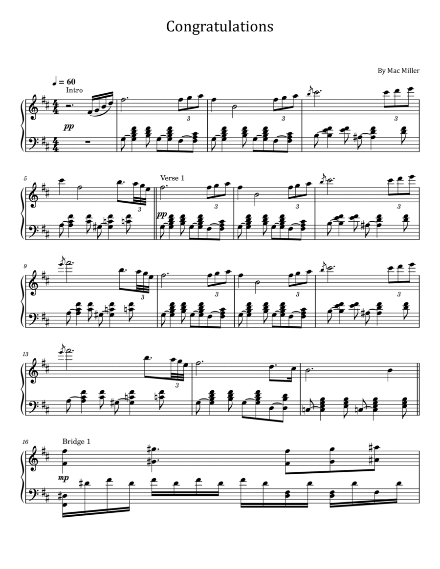 Congratulations Piano Solo scores gallery preview page 1