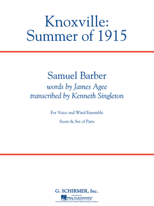 Book cover for Knoxville: Summer of 1915
