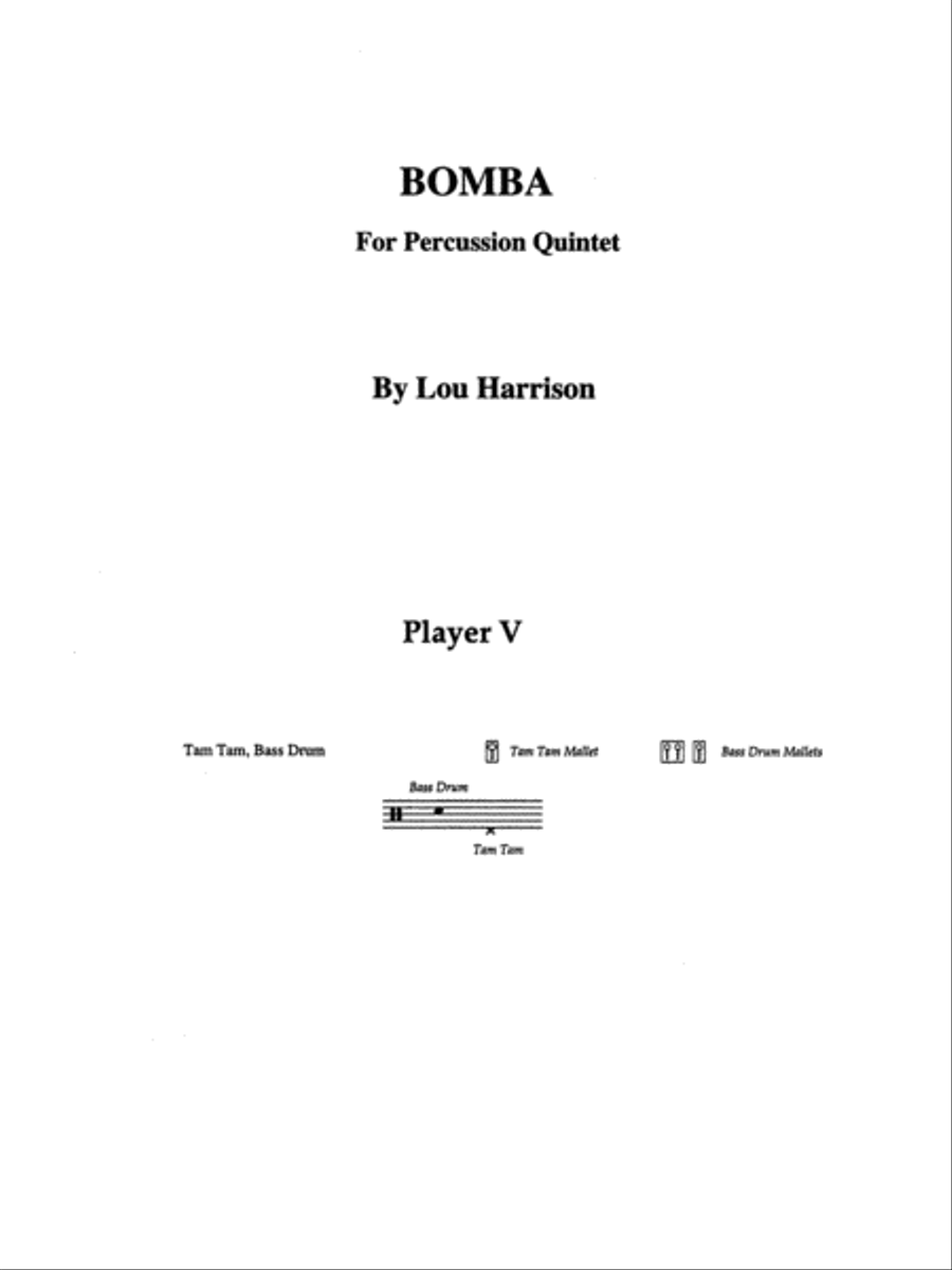 Bomba: 5th Percussion Percussion Ensemble scores gallery preview page 1