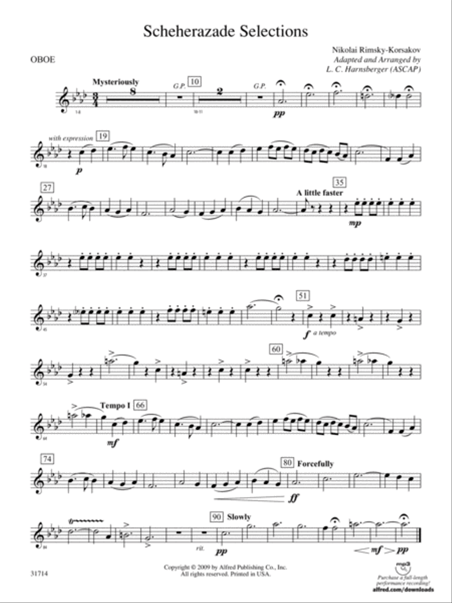 Scheherazade Selections: Oboe Concert Band scores gallery preview page 1