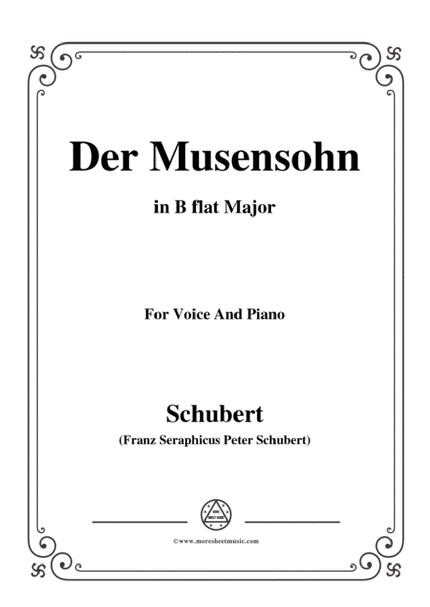 Schubert-Der Musensohn in B flat Major,for voice and piano image number null