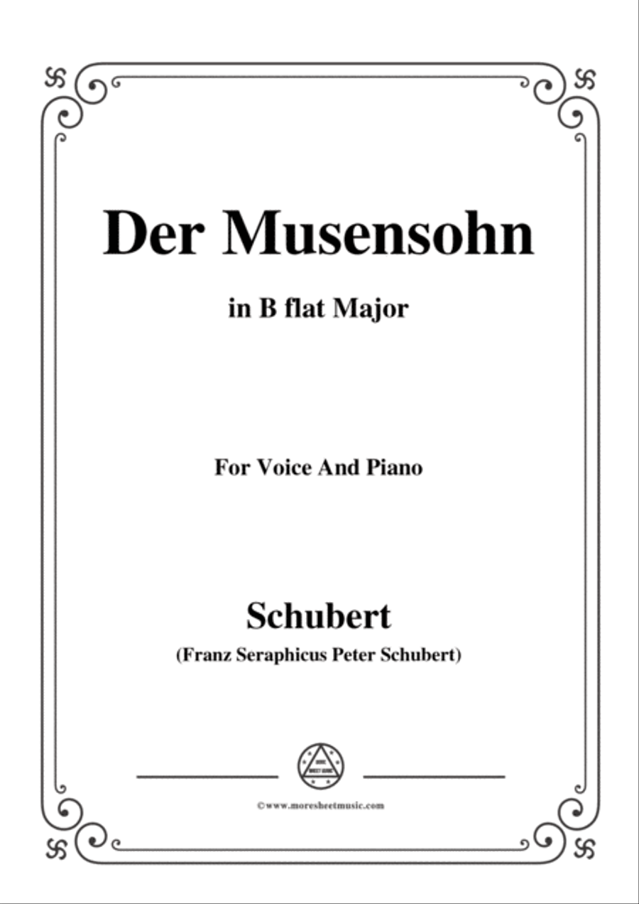 Schubert-Der Musensohn in B flat Major,for voice and piano Voice Solo scores gallery preview page 1