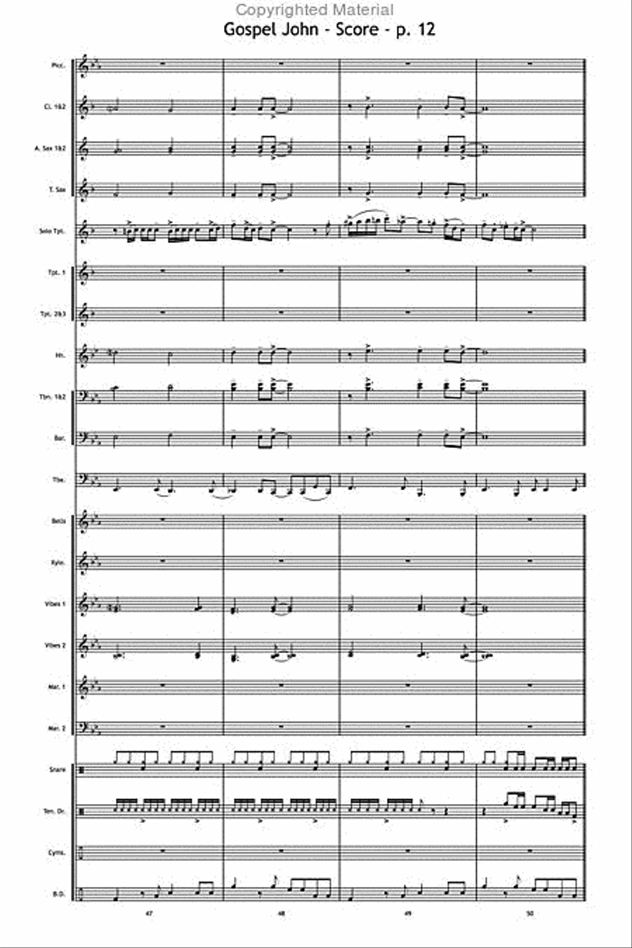 Gospel John Marching Band scores gallery preview page 13