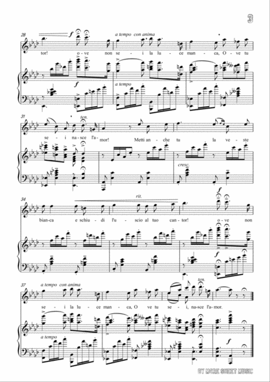 Leoncavallo-Mattinata in A flat Major,for Voice and Piano Voice Solo scores gallery preview page 5