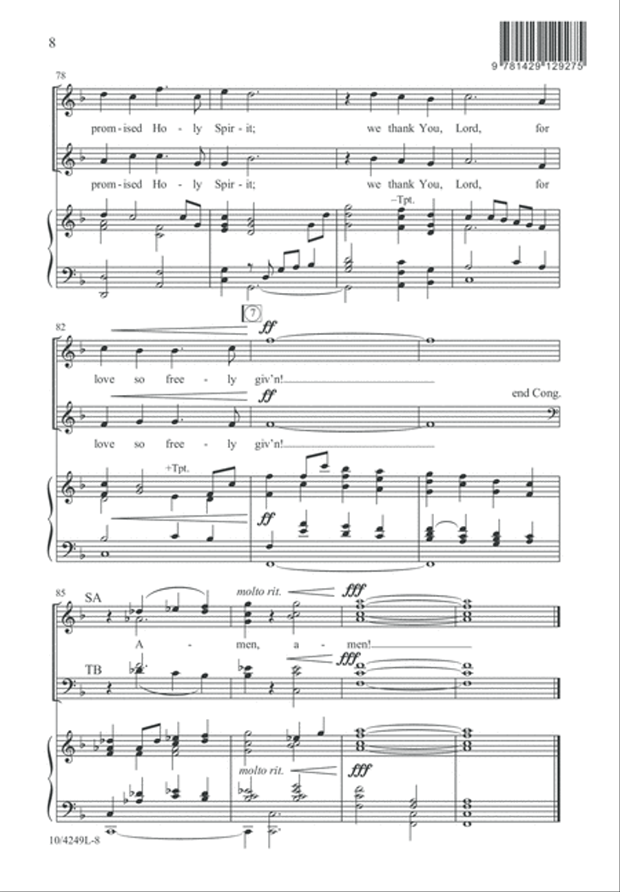 We Thank You, Lord We Thank You, Lord 4-Part scores gallery preview page 9