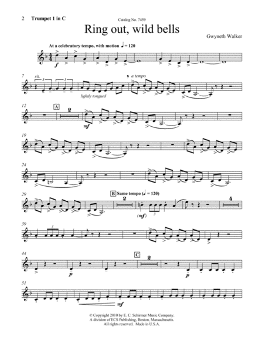 Ring Out, Wild Bells Choir scores gallery preview page 3