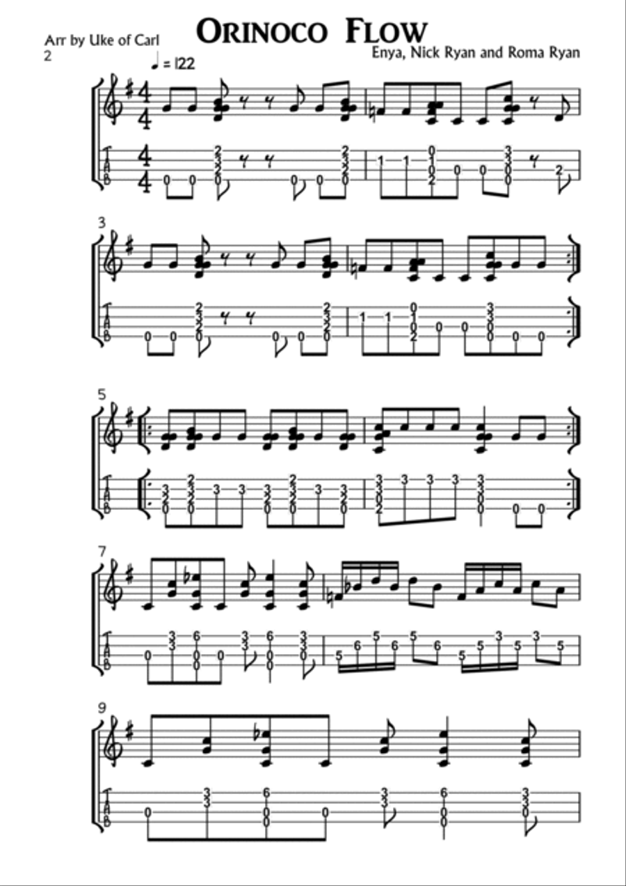 Orinoco Flow Ukulele scores gallery preview page 2