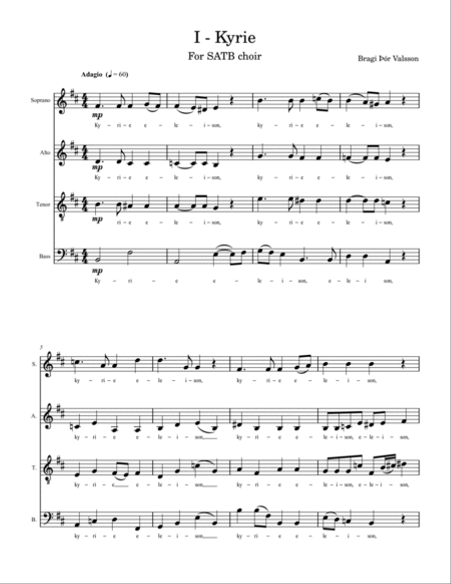 Missa Cappella - an a cappella mass for SATB choir and two soloists 4-Part scores gallery preview page 2