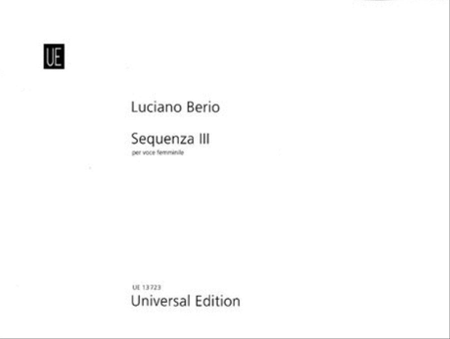 Sequenza 3, Solo Voice Chamber Music scores gallery preview page 1