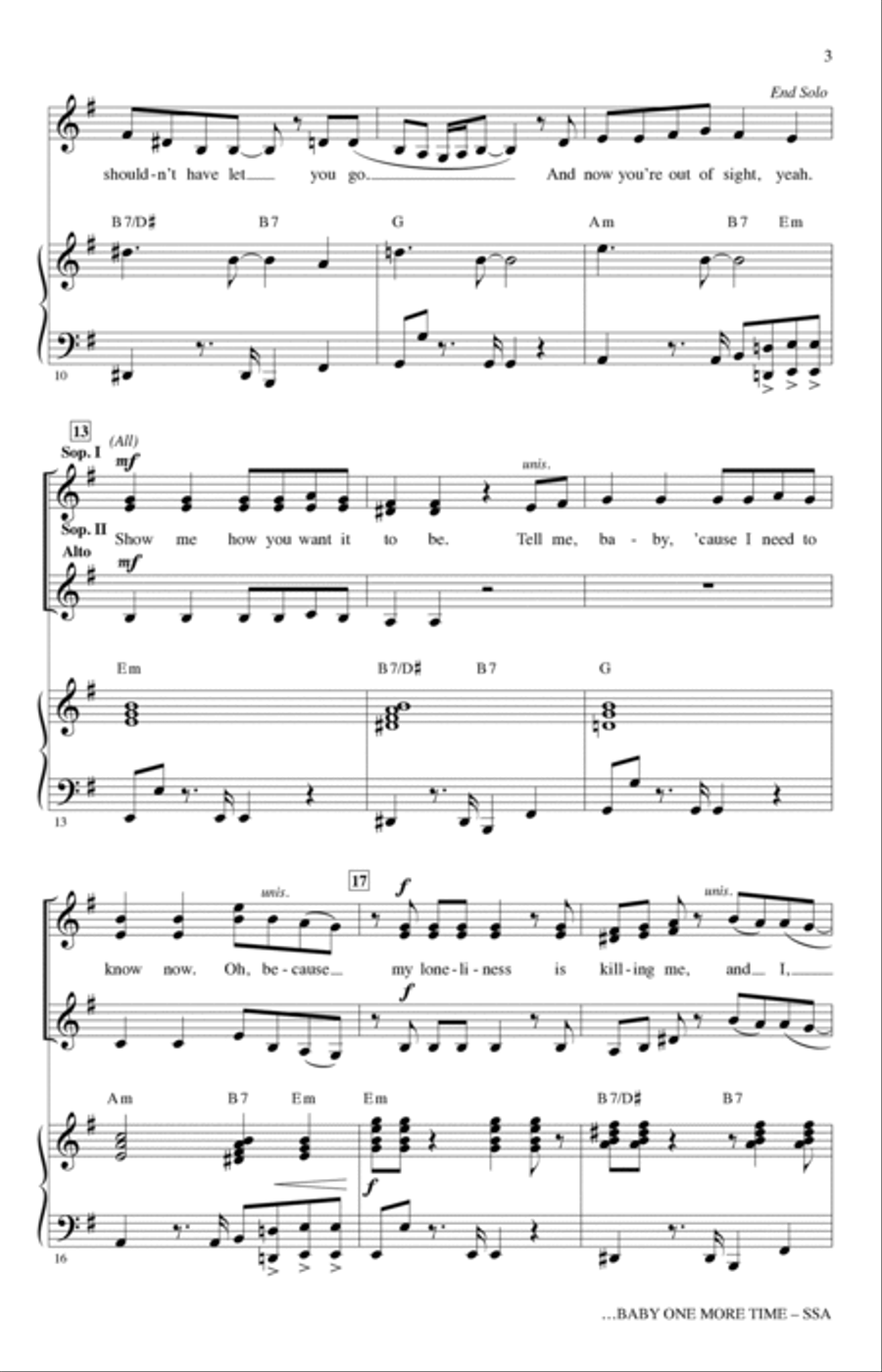 ...Baby One More Time (arr. Mark Brymer) SSA scores gallery preview page 2