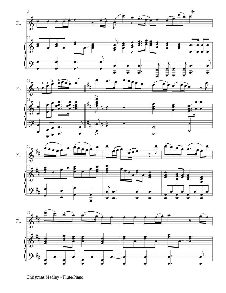 CHRISTMAS JOY MEDLEY (Flute/Piano and Flute Part) Flute Solo scores gallery preview page 2