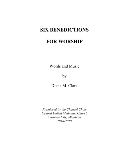 Six Benedictions for Worship
