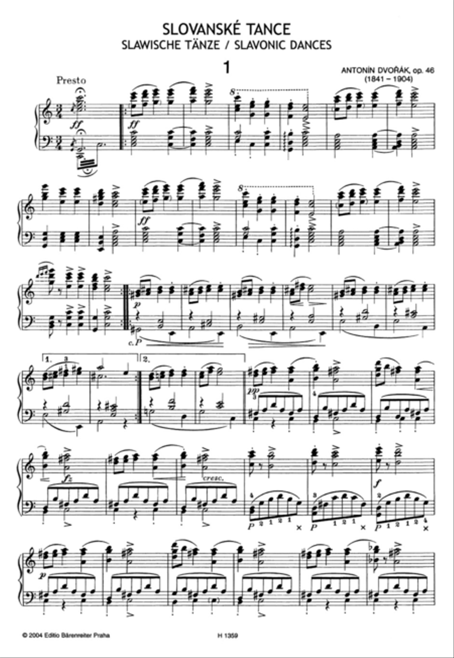 Slavonic Dances, op. 46 Piano scores gallery preview page 2