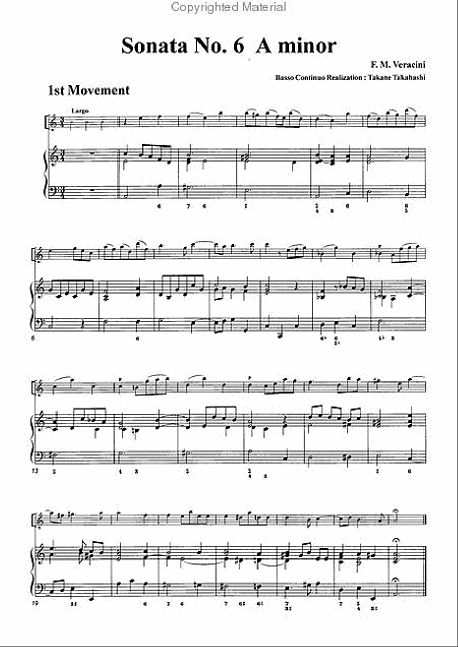 Sonata No. 6 in A minor Alto Recorder scores gallery preview page 3