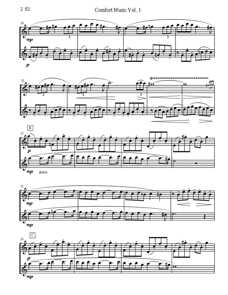 Comfort Music for Flute Duet Flute Duet scores gallery preview page 2