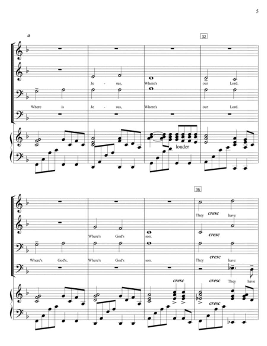 Where Is Jesus 4-Part scores gallery preview page 5