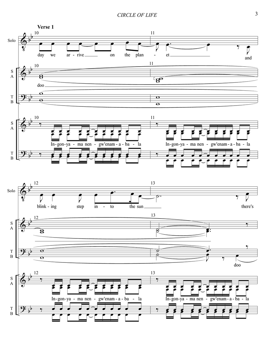 Circle Of Life Divisi scores gallery preview page 4