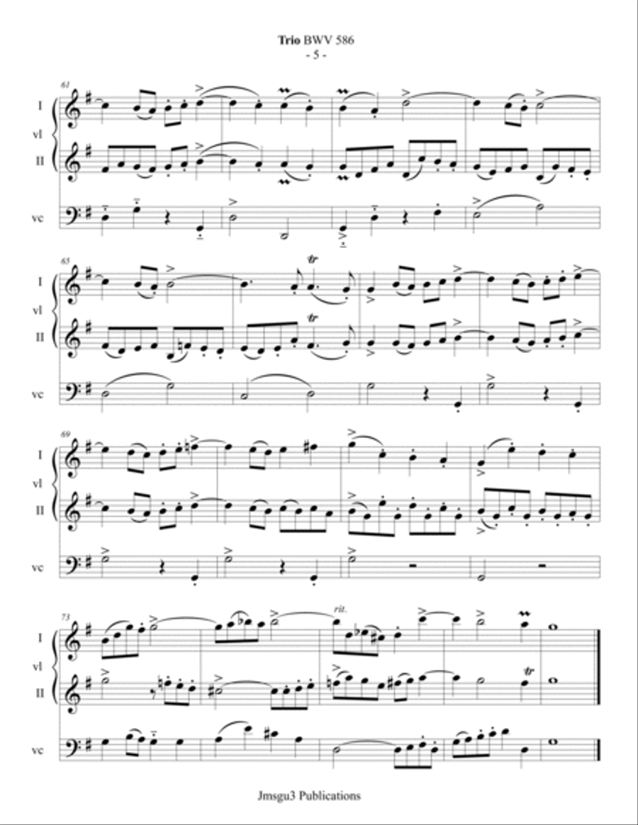 J. S. Bach: String Trio BWV 586 String Trio scores gallery preview page 5