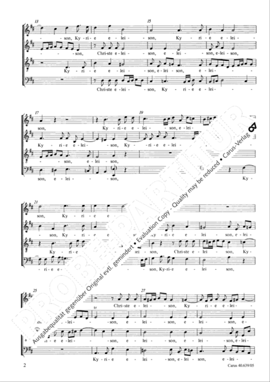 Mass in D Major (Missa in D) 4-Part scores gallery preview page 3