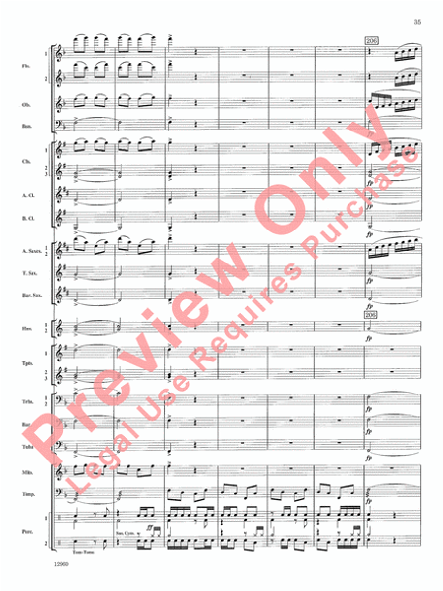 Sailing Songs Concert Band scores gallery preview page 36