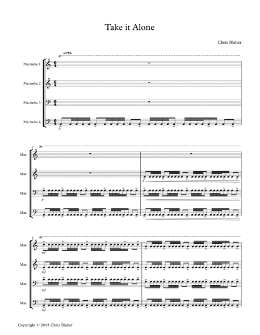 Take it Alone Take it Alone Percussion Ensemble scores gallery preview page 3