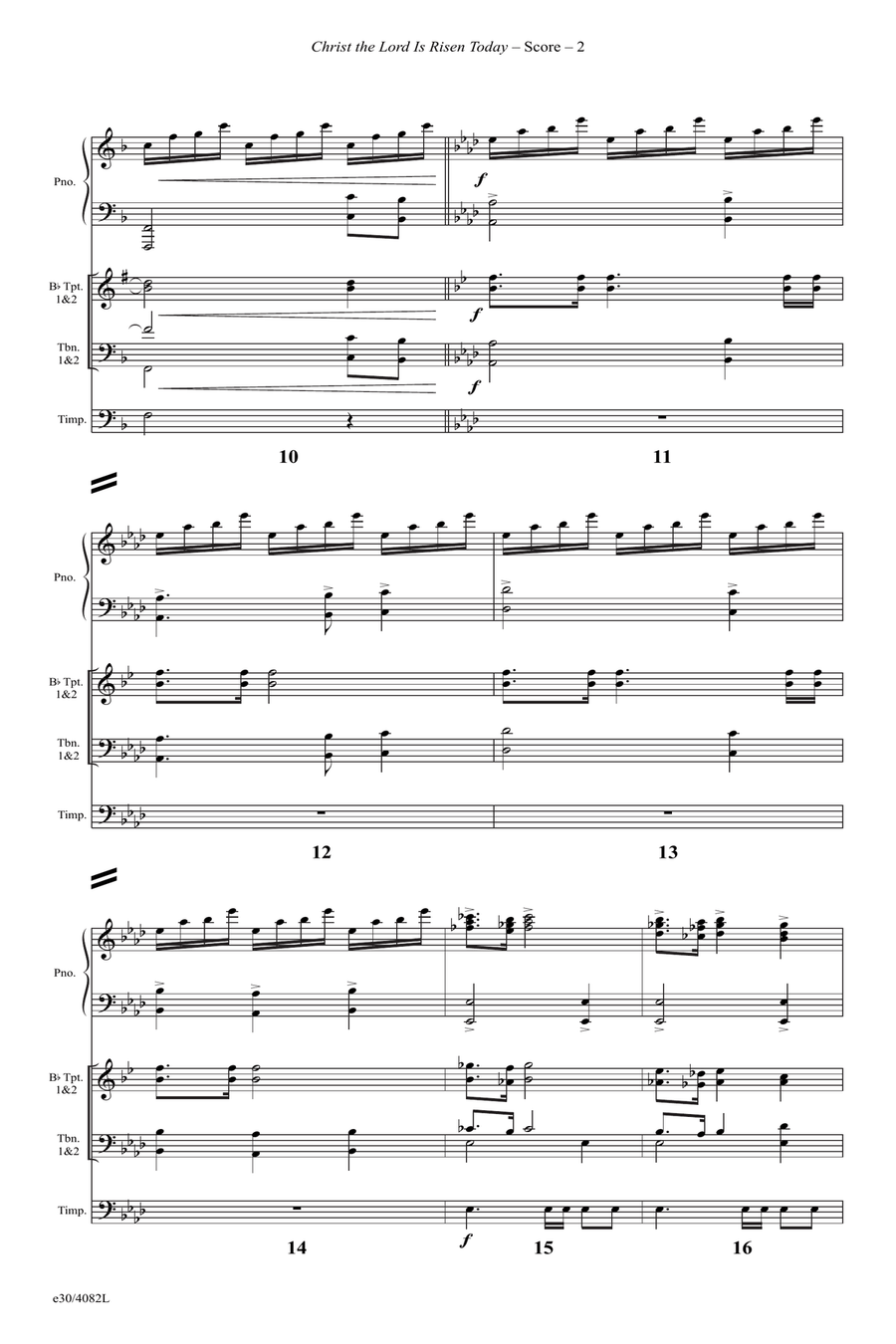 Christ the Lord Is Risen Today - Downloadable Brass and Timpani Score and Parts Percussion scores gallery preview page 3