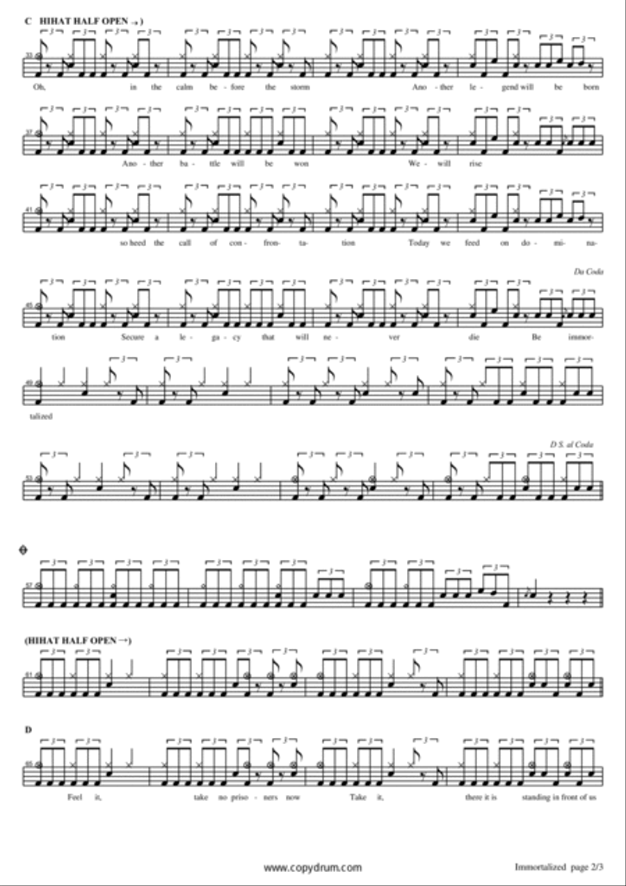 Immortalized Drum Set scores gallery preview page 2
