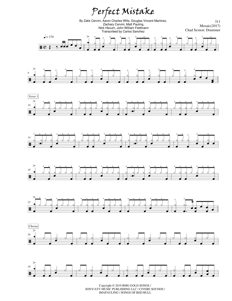 Perfect Mistake Drum Set scores gallery preview page 1