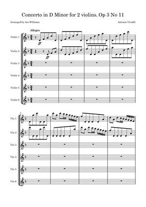 Concerto in D Minor for 2 Violins. Op. 3 No. 11