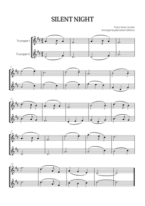 Silent Night for trumpet duet • easy Christmas song sheet music