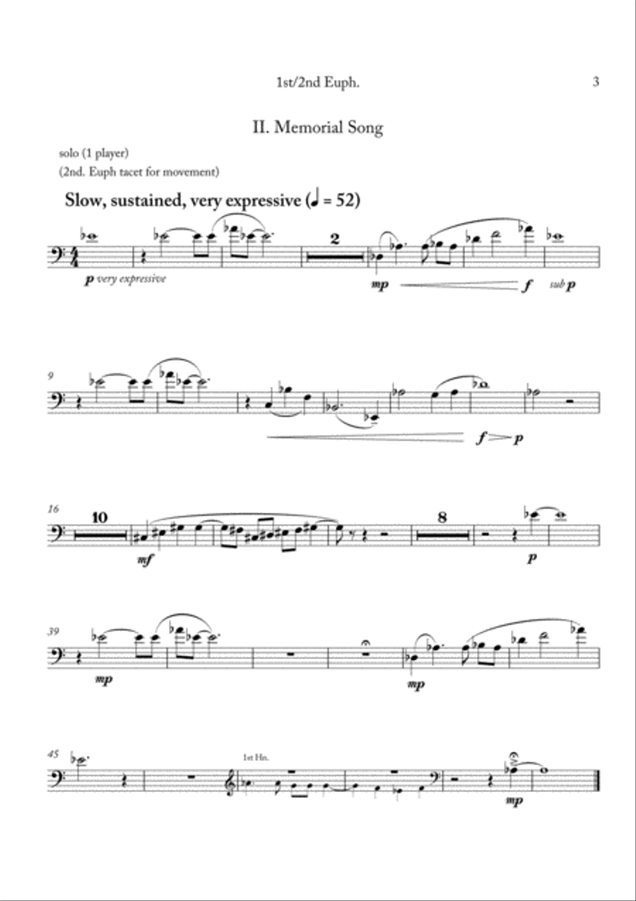 Carson Cooman: Pittsburgh Rhapsody (2008) for brass band, Euphonium 1st and 2nd euphonium part Brass Band scores gallery preview page 3