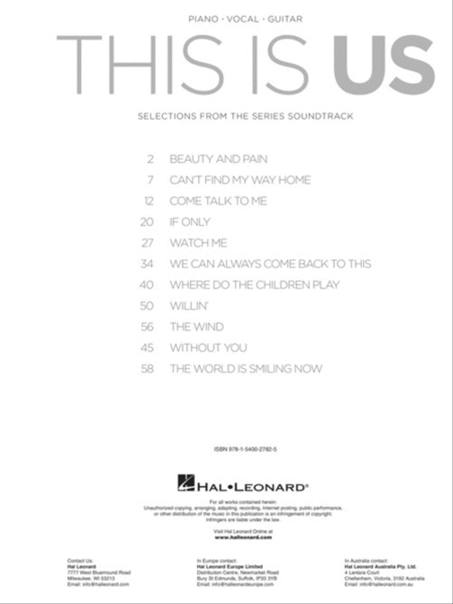 This Is Us Piano, Vocal, Guitar scores gallery preview page 2