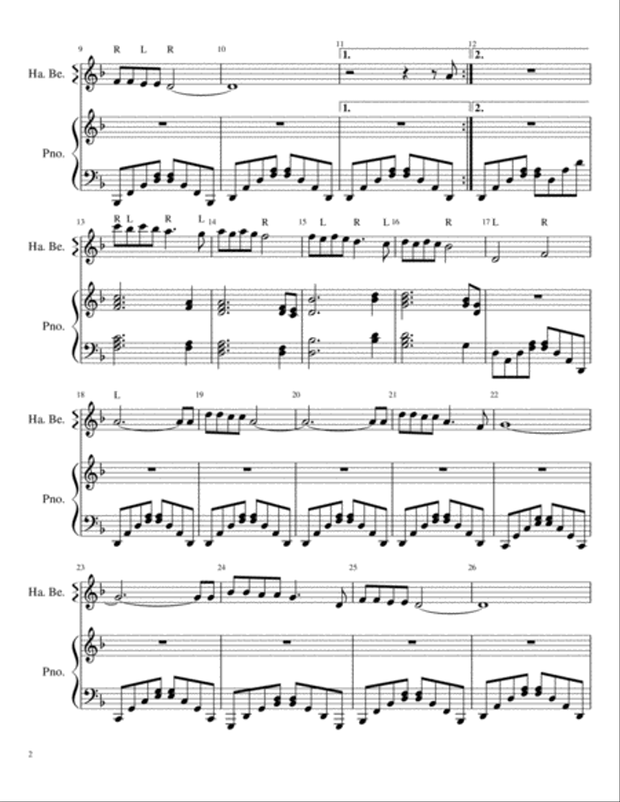 Walking In The Air Handbell Choir scores gallery preview page 2