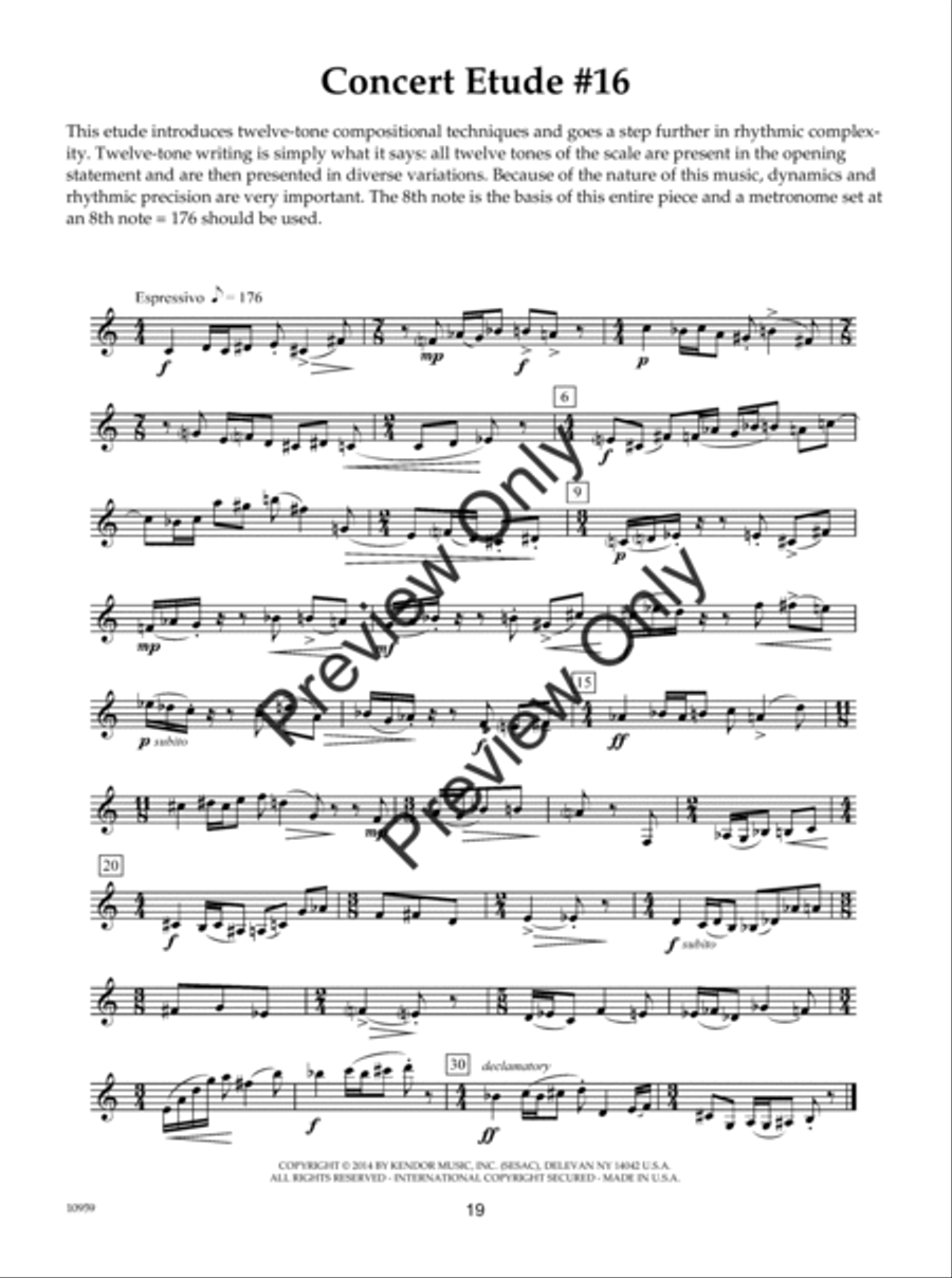 Concert Etudes B-Flat Clarinet scores gallery preview page 20