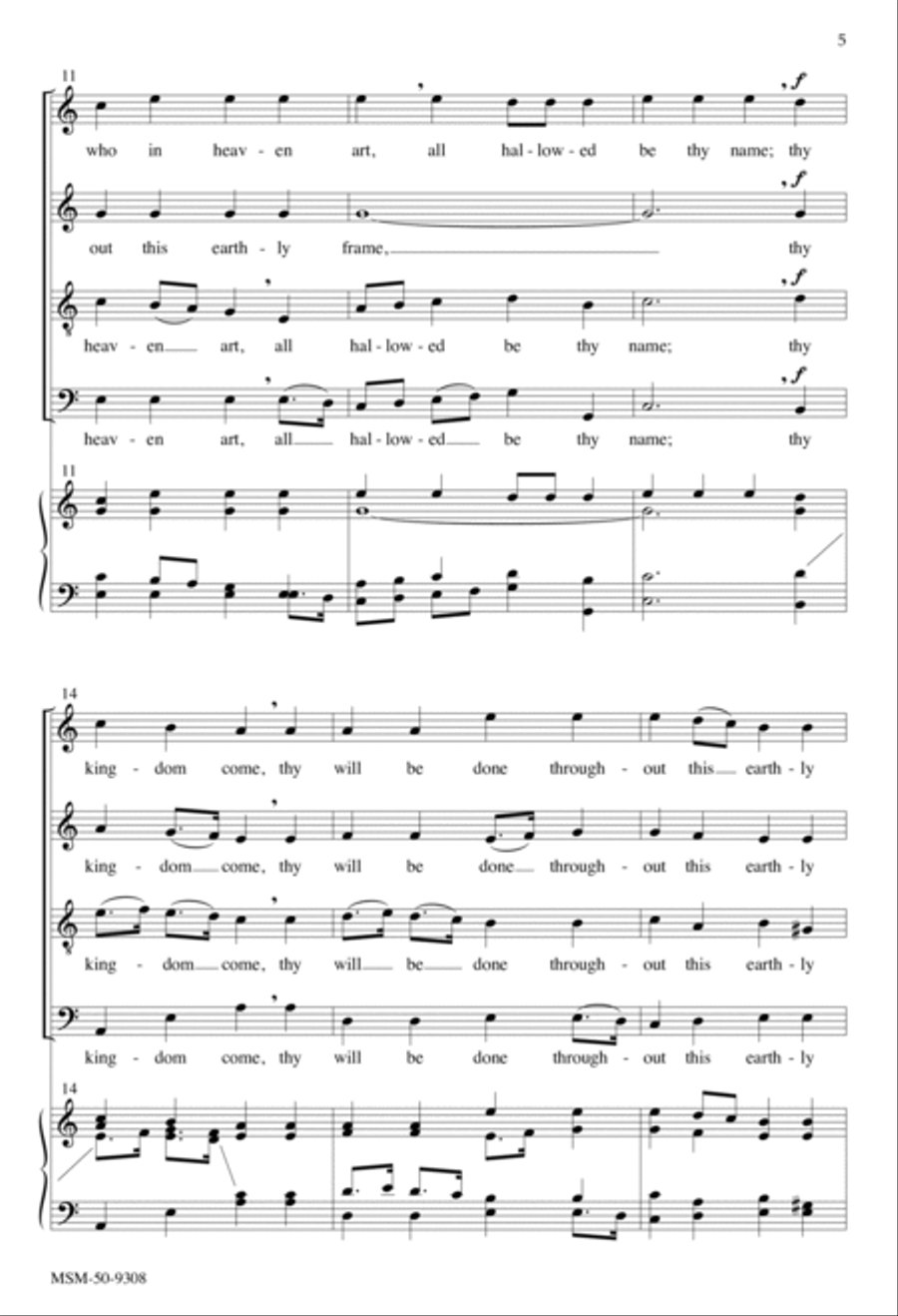 Our Father, Who in Heaven Art 4-Part scores gallery preview page 4